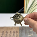 1pc Lucky Incense Burner Metal Lotus Incense Burner Bowl Incense Holder With Handle Yoga Meditation Home Decor