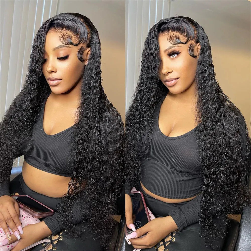 40 Inch Water Wave Lace Human Hair Front Wigs 13x4 13x6 Hd Lace Deep Wave Frontal Wig 360 Curly Brazilian Wigs For Black Women