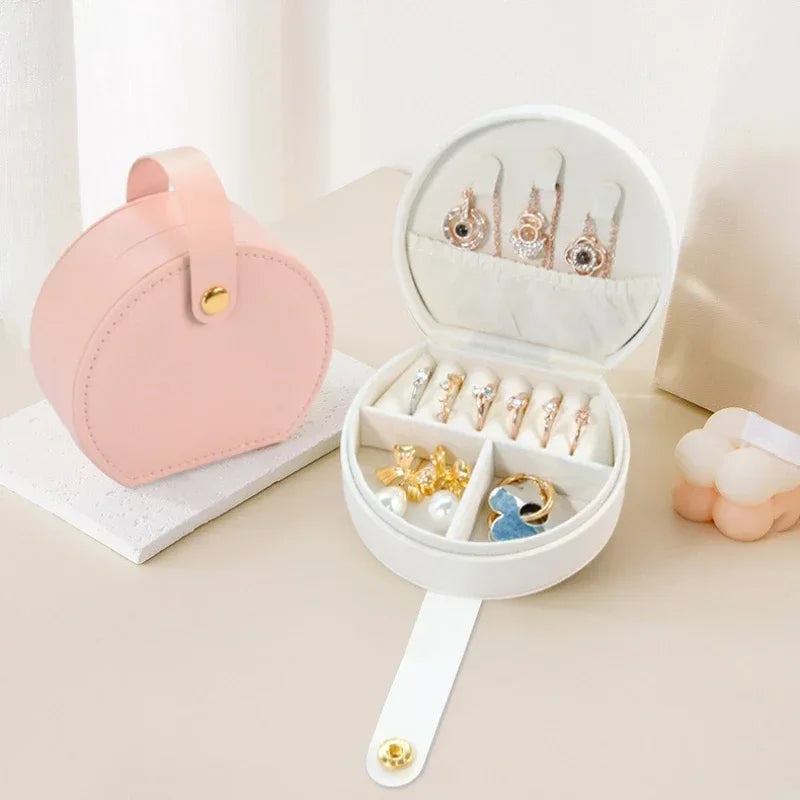 , Necklaces, Rings, PersonalizedGift of Bridesmaid Semicircular Portable Jewelry Box, Jewelry Storage Box,Used To Store Earrings