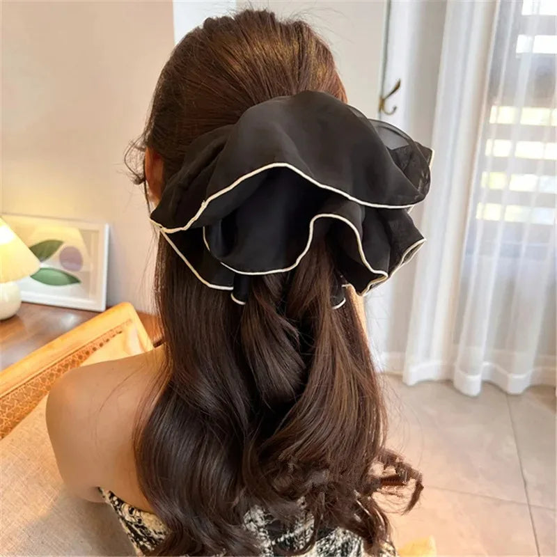Fairy Oversized Scrunchies Elastic Hair Bands Ponytail Holder Rubber Hairband Elegant Hair Rope Tie for Women Hair Accessory