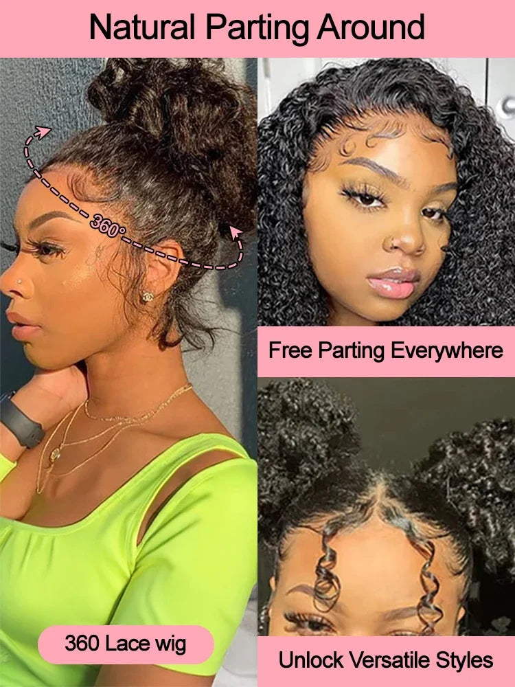 250 Density Deep Wave 40 Inch 13x6 Hd Lace Front Wig Human Hair Curly Wigs Water Wave Transparent Lace Front Wig For Black Women