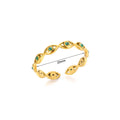 Green Cubic Zirconic Evil Eye Rings For Women Stainless Steel Gold Color Open Adjsutable Finger Ring Fashion Jewelry Gift