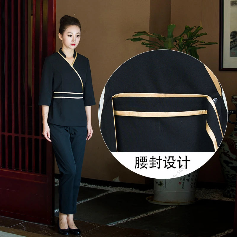 Beauty Technician Wears Foot Massage Bath Skin Care Styling Design Manicure and Eyelash Nail Salon Uniform Spa Uniforms Women