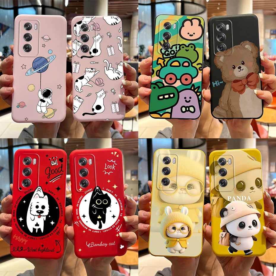 OPPO Reno 12 Pro 5G Phone Case – Cute Rabbit & Panda Soft Silicone Cover (CPH2629)