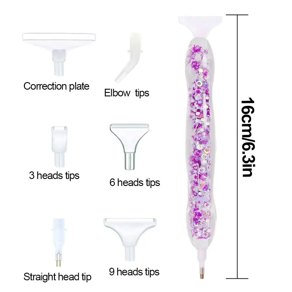 Luminous Diamond Painting Drill Pen – Cross Stitch Embroidery Point Drill Pen with Replacement Tips