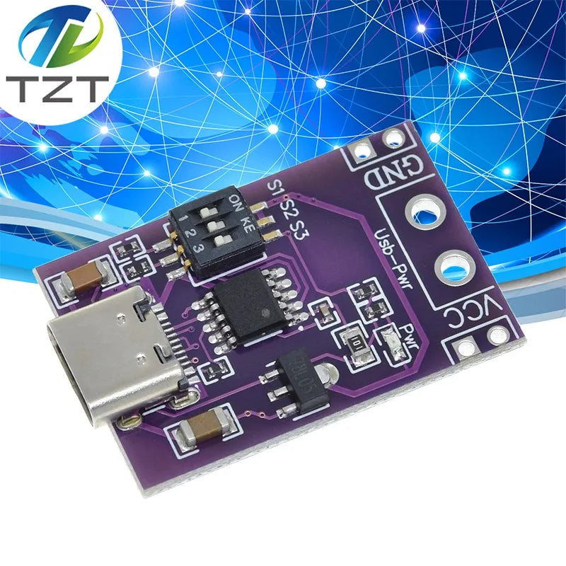 USB-C Fast Charge Trigger Module – QC AFC PD2.0 PD3.0 to DC Polling Detector for Notebook Power Supply