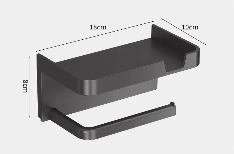 Wall Mounted Toilet Paper Holder – Rustproof Thickened Plastic Storage Rack for Bathroom & Kitchen