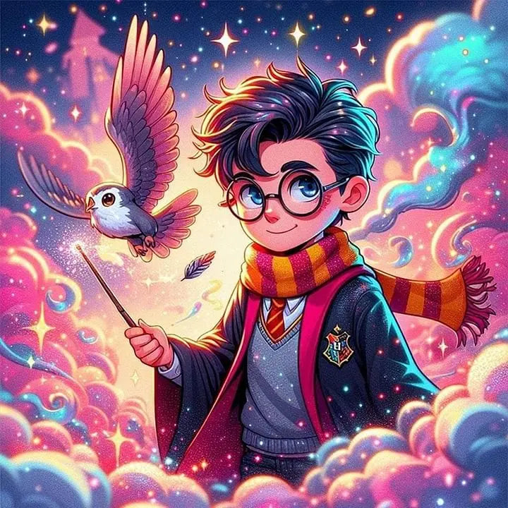 Harry Potter Hogwarts Diamond Painting Kit | 5D DIY Round Drill Mosaic Cross Stitch | Wizarding World Fan Art & Home Decor Gift