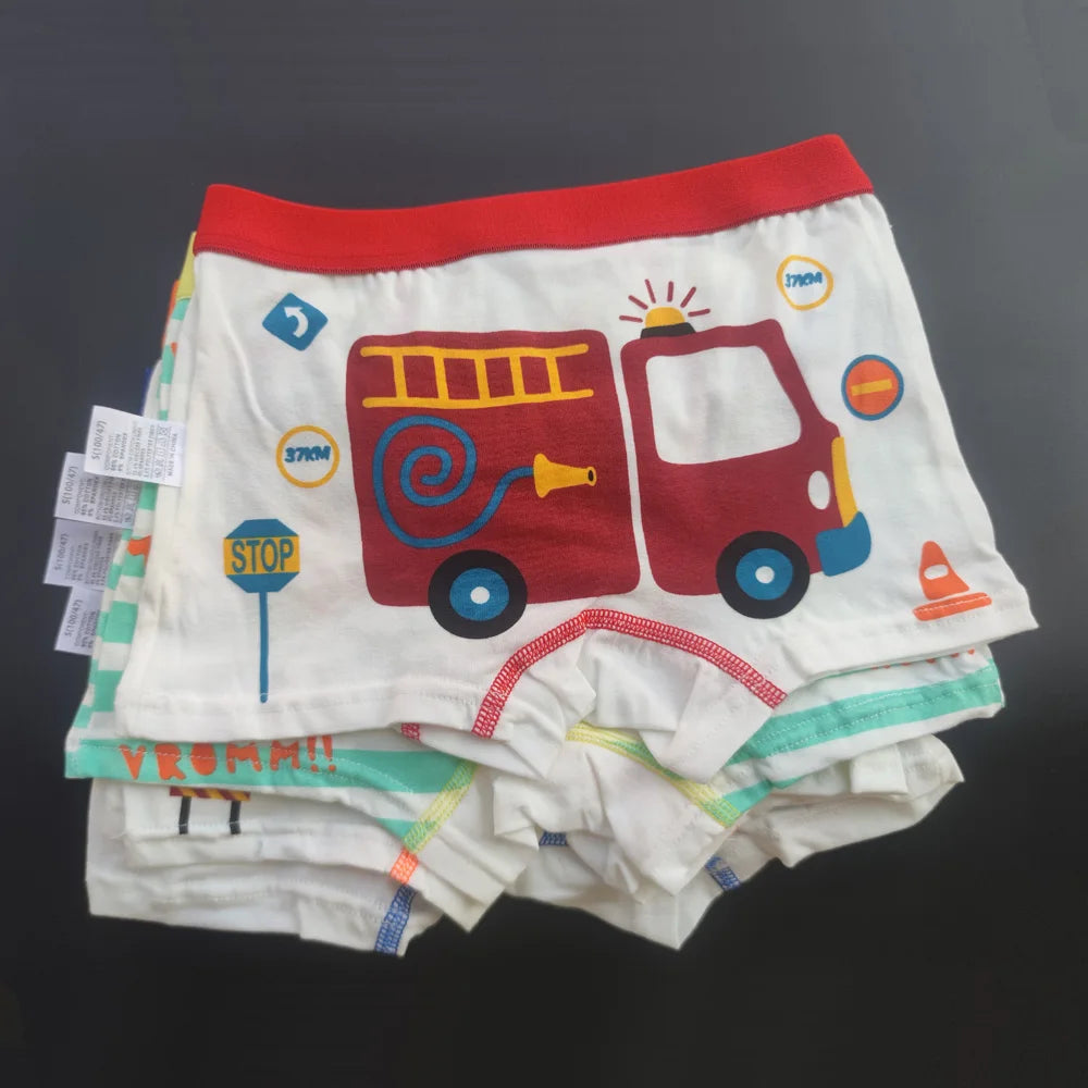 Boys' Underwear – Fun Vehicle & Fire Engine Print Comfortable Briefs & Boxers for Kids