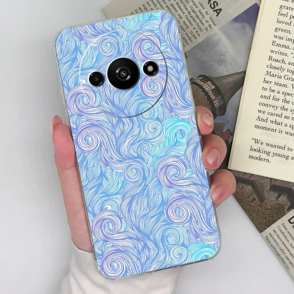 Xiaomi Redmi A3 Phone Case – Butterfly Coloured Drawing Back Cover with Screen Protector