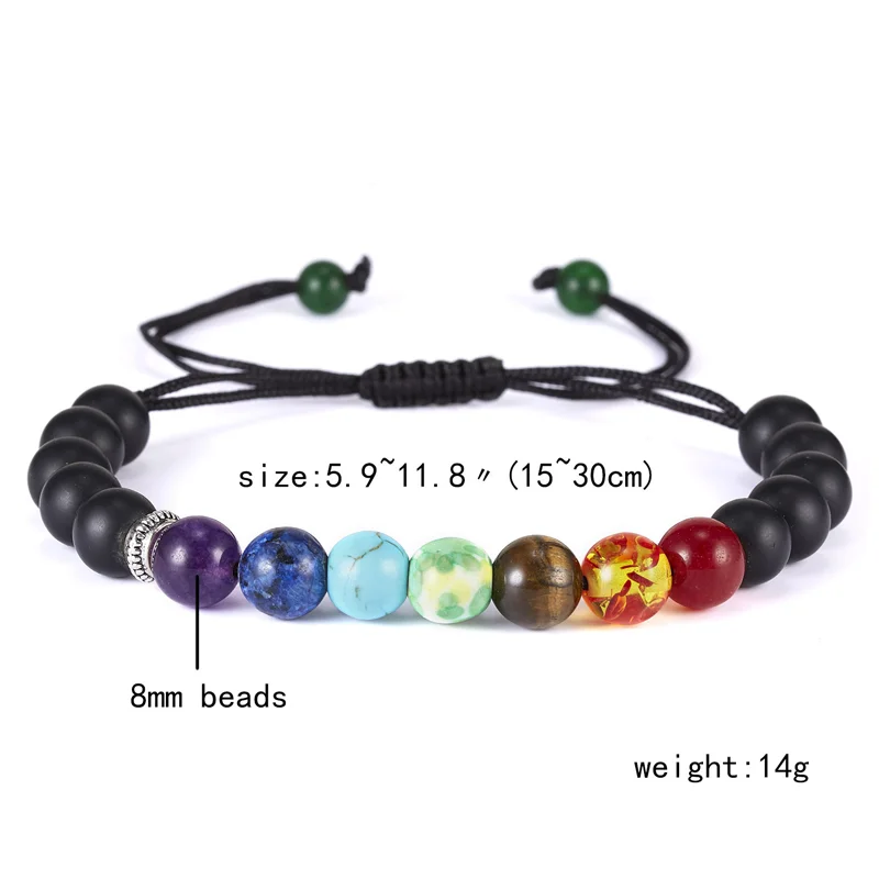 Reiki Healing Stone Bracelet For Women Men Yoga Meditation Jewelry Handmade Woven Natural Crystal Beads Bracelet Bangle