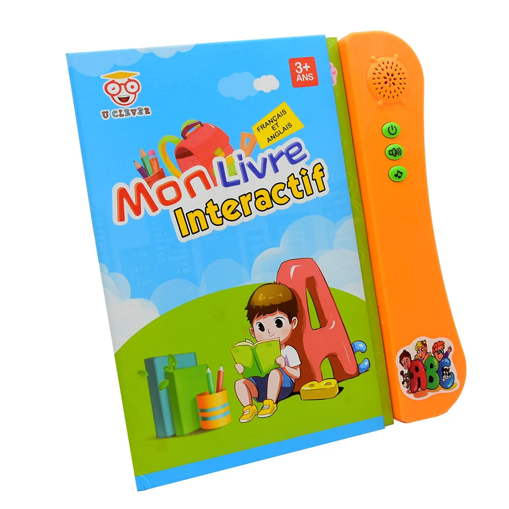 Kids Talking Book French English Interactive Early Education Toy Preschool Language Learning Aid Best Gift for Children