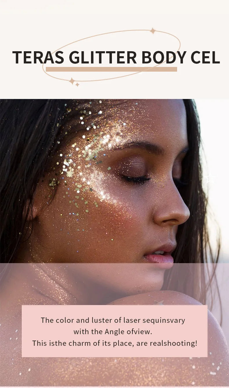 Body Glitter Gel Sequins Long Acting Face Eyes Hair Prom Party Mermaid Scales Not Easy To Take Off Makeup