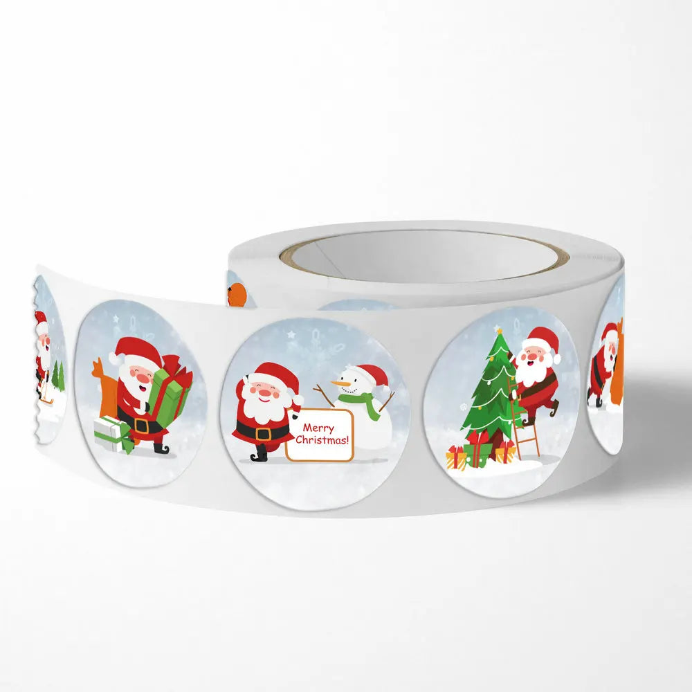 New Christmas stickers high quality self-adhesive gift bags gift boxes birthday tags party stickers Reward Seal sticke