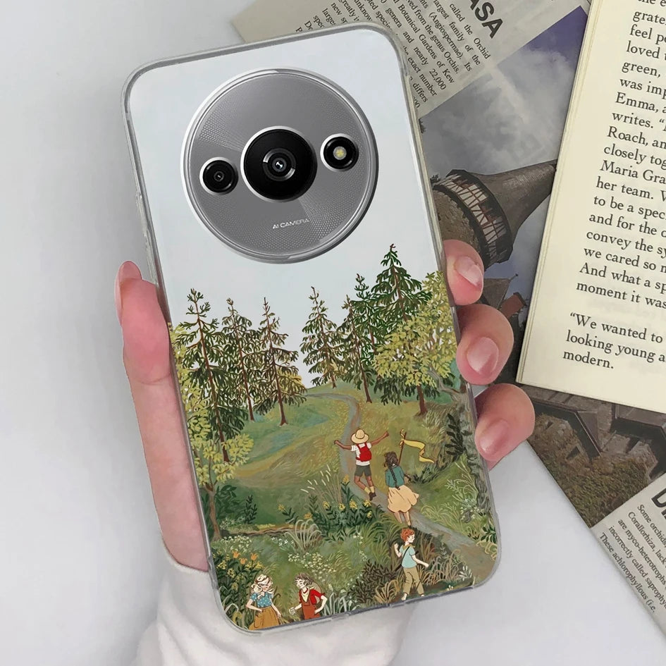 Xiaomi Redmi A3 Phone Case – Butterfly Coloured Drawing Back Cover with Screen Protector