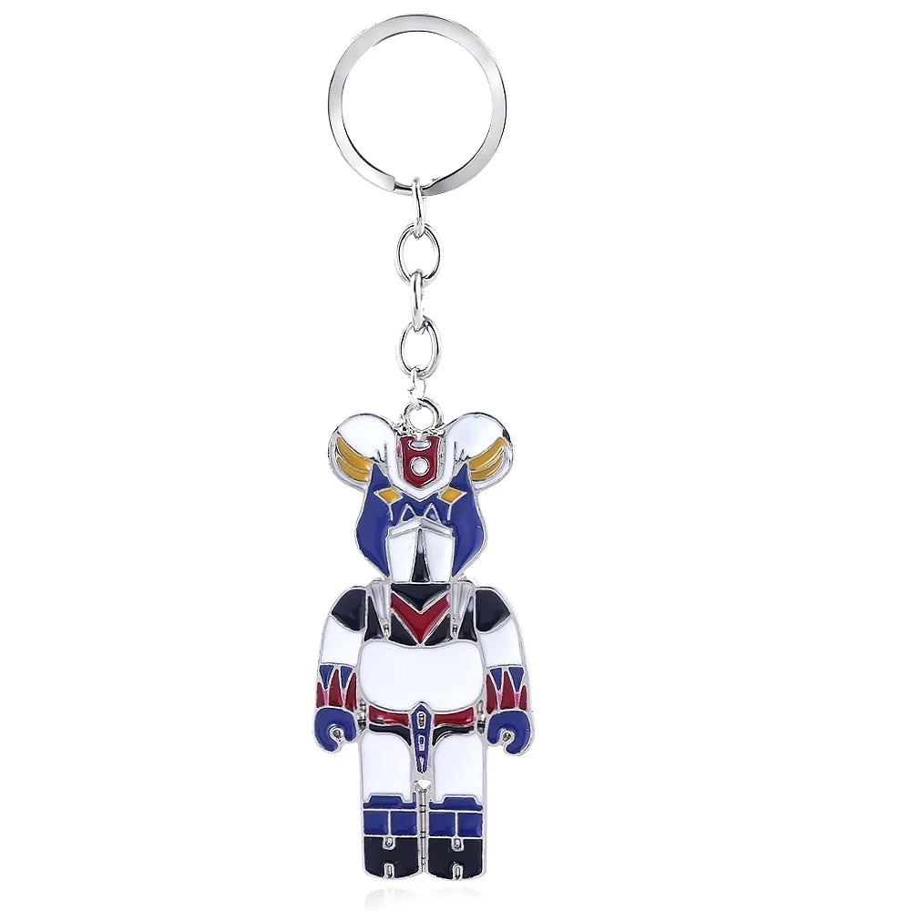 Japanese Comic Mazinger Z Pendant Keychain UFO Liantaisha Robot Grendizer Logo Keyring for Men Car Backpack Jewelry Accessories