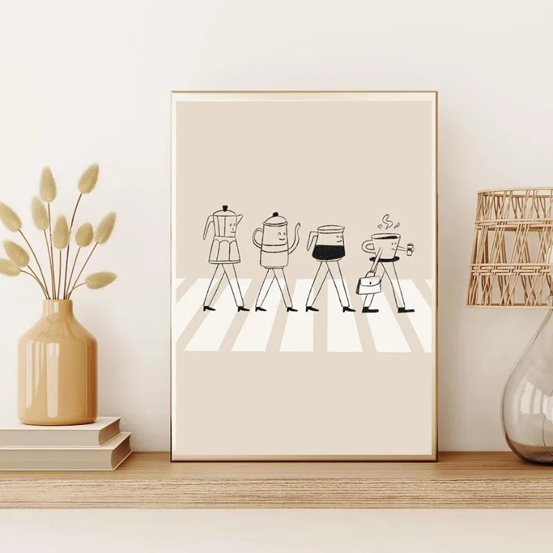 Beatles Abbey Road Canvas Print | Modern Music Wall Art Poster | Unframed | Home & Café Decor