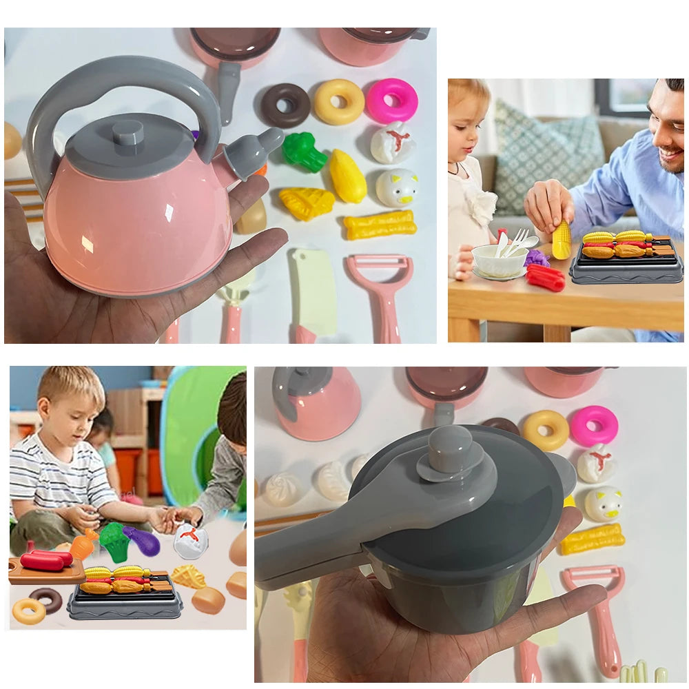Kids Kitchen Toys Set – 92/69/59 Piece Play Kitchen Accessories with Pots, Pretend Food & Cooking Toys for Toddlers