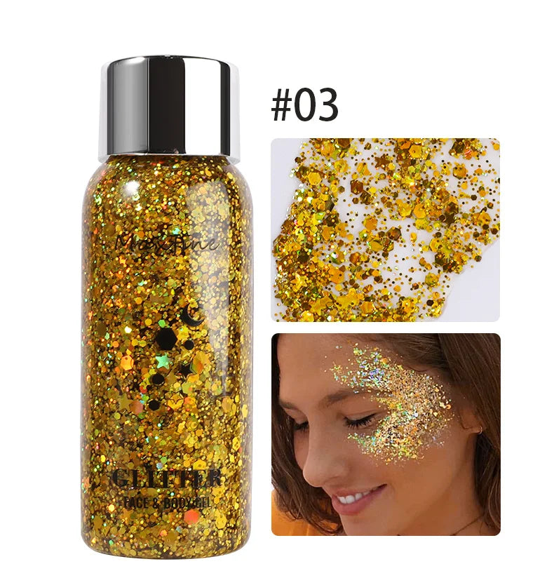 Body Glitter Gel Sequins Long Acting Face Eyes Hair Prom Party Mermaid Scales Not Easy To Take Off Makeup