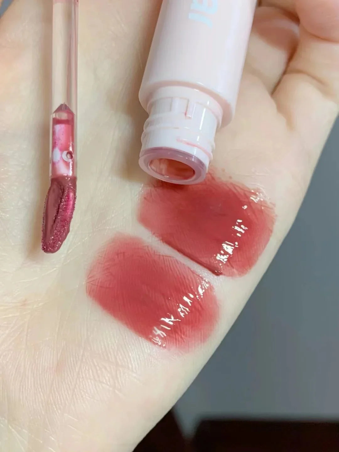 Cherry Pink Mirror Water Lip Gloss Lip Glaze Transparent Glass Lip Oil Waterproof Liquid Lipstick Nude Brown Clear Tint Makeup