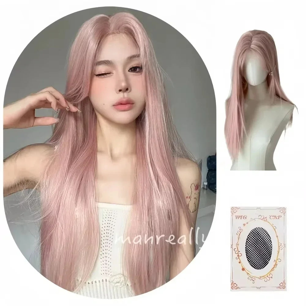 Ashely Wig White Blonde Wig for Women Long Wavy Hair Heat-resistant White Wisg with Bangs Lolita Synthetic Wigs 가발