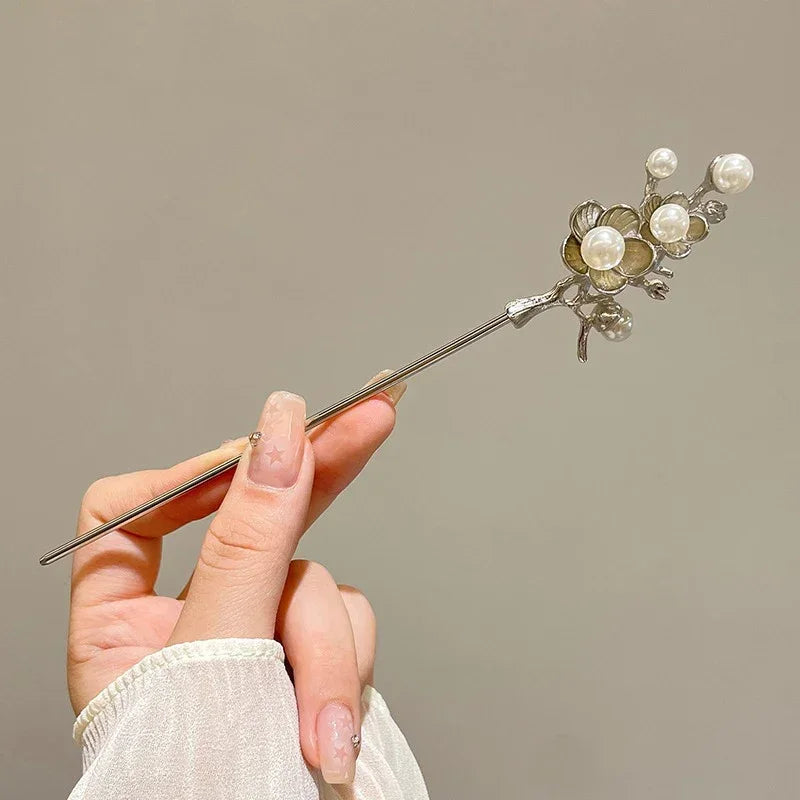 Charm Metal Hairpins Retro Antique Tassel Phoenix Student Pearl Rhinestone Butterfly Hair Stick Jewelry Wedding Hair Accessories