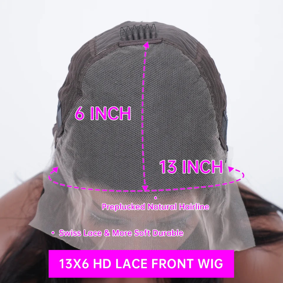 Colored Chocolate Brown Curly 13x4 Lace Front Human Hair Wig 13x6 Brazilian Deep Wave Transparent Lace Frontal Wig
