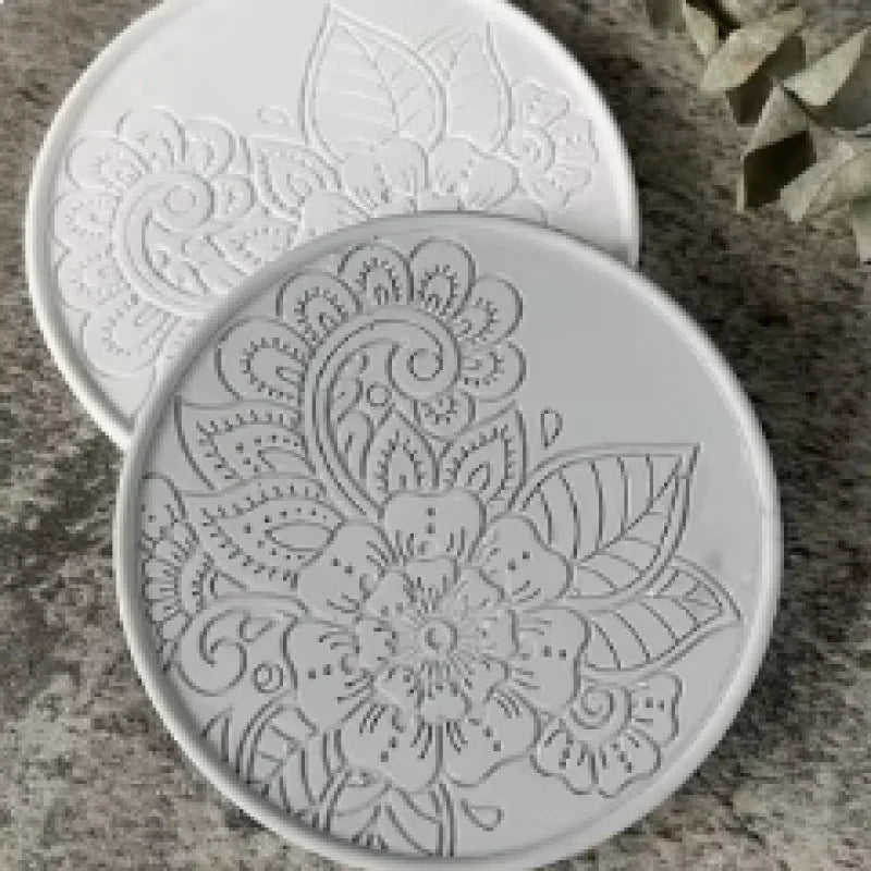 Round Coaster Silicone Mold | DIY Epoxy Resin & Concrete Flower Coaster Mold | Coffee & Wine Glass Home Decor Craft