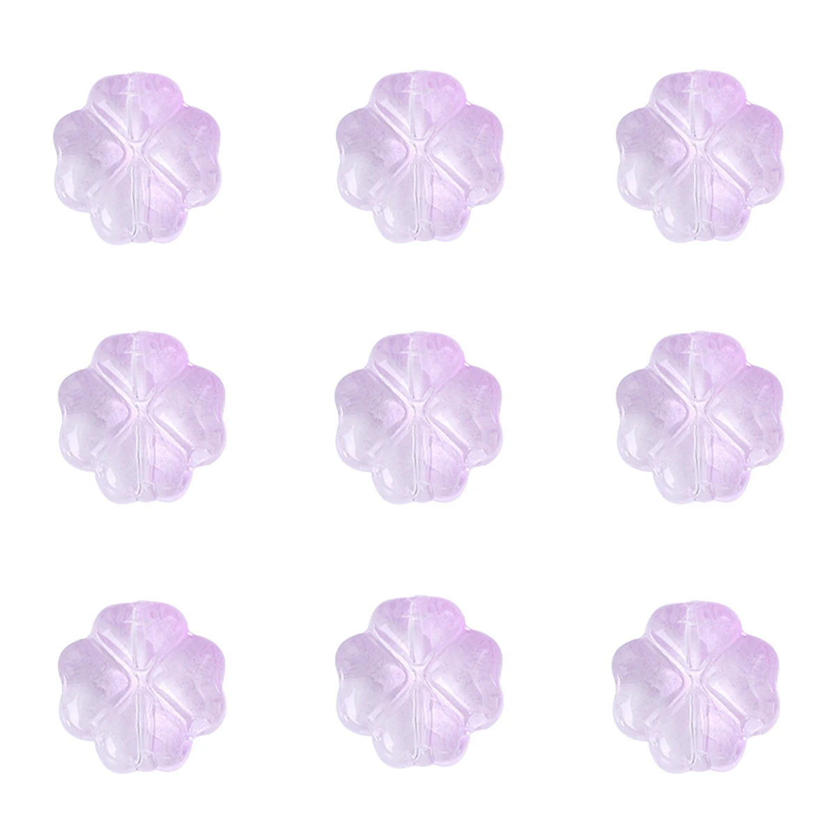 20pcs/bag Transparent Four leaf flower Shape Glass Beads, Lucky Beads for DIY Jewelry Making Bracelets, Crafts -Exquisite Gifts