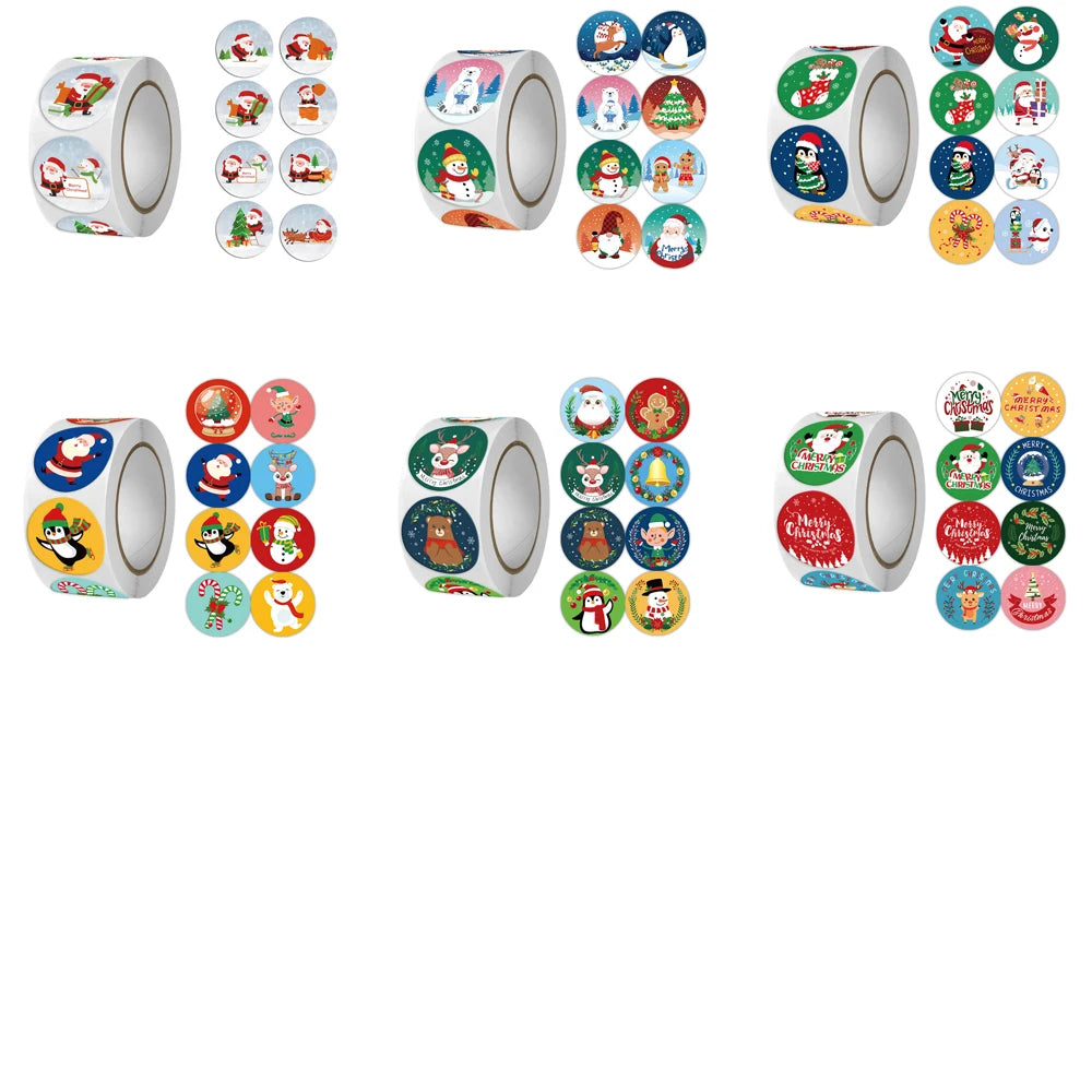 New Christmas stickers high quality self-adhesive gift bags gift boxes birthday tags party stickers Reward Seal sticke