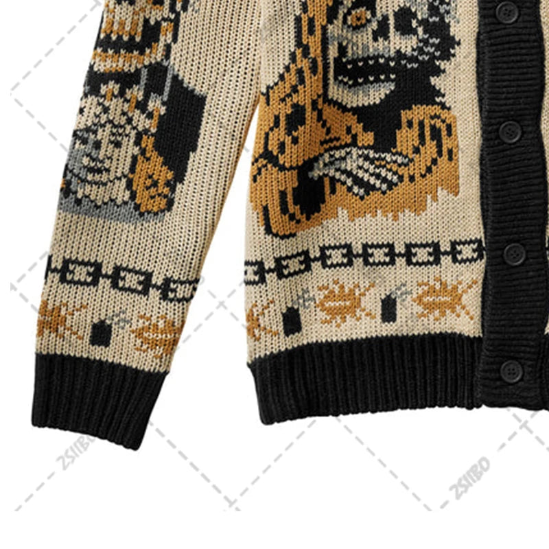 Y2K Gothic Ghost Print Harajuku Sweater – Men's & Women's Long Sleeve Warm Coat