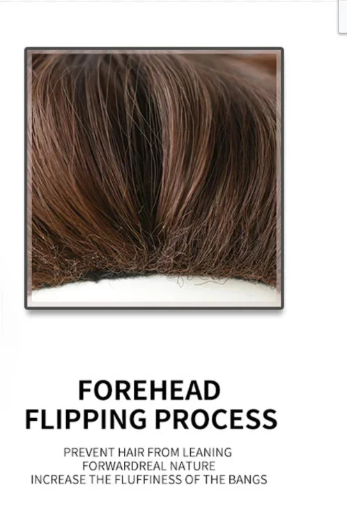 Flax Gold Synthetic Wig with Bangs Long Straight Hair High-Layered Lolita Wigs for Women's Daily Cosplay Wig Heat Resistant
