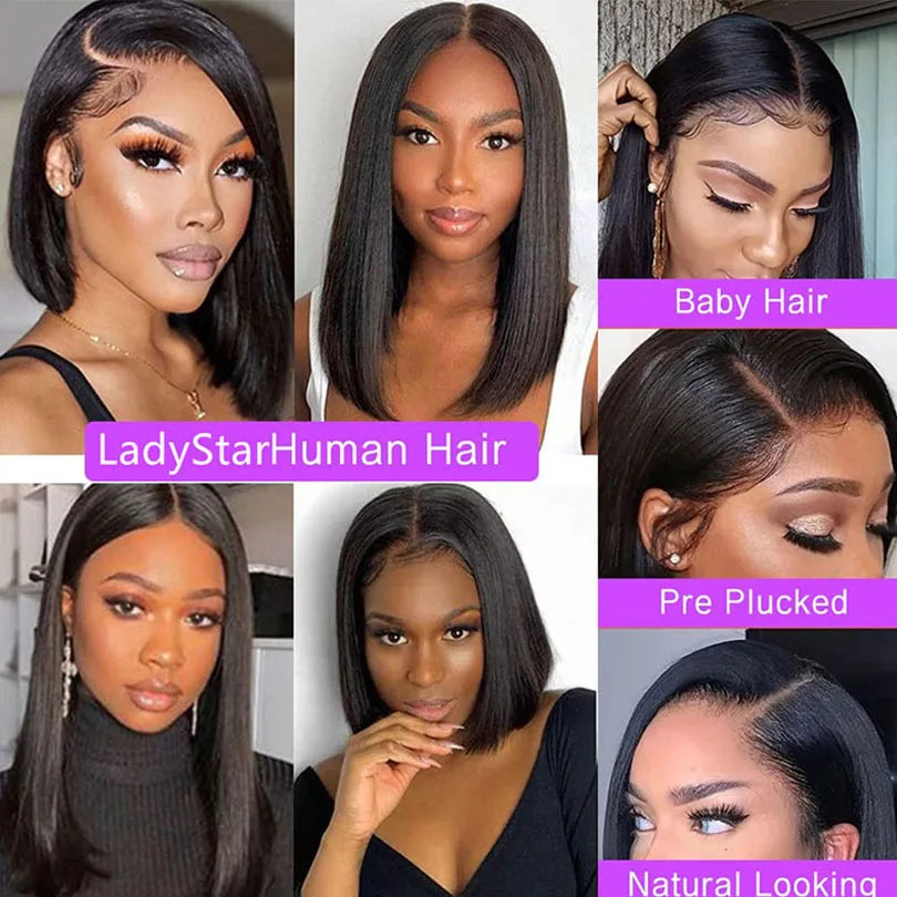 Straight Bob Wig 5x5 Silk Base Closure Human Hair Wigs For Women Malaysian Silk Base Lace Front Wig with Baby Hair