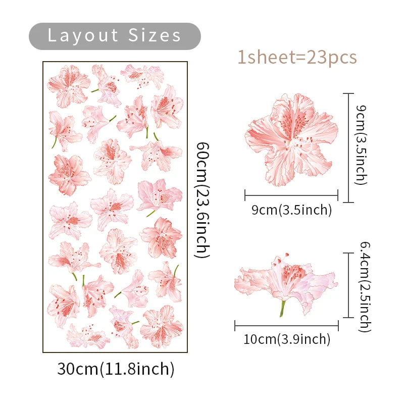 30pcs Boho Little Flower Wall Stickers | Removable PVC Floral Decals | Living Room Bedroom Nursery Home Decor