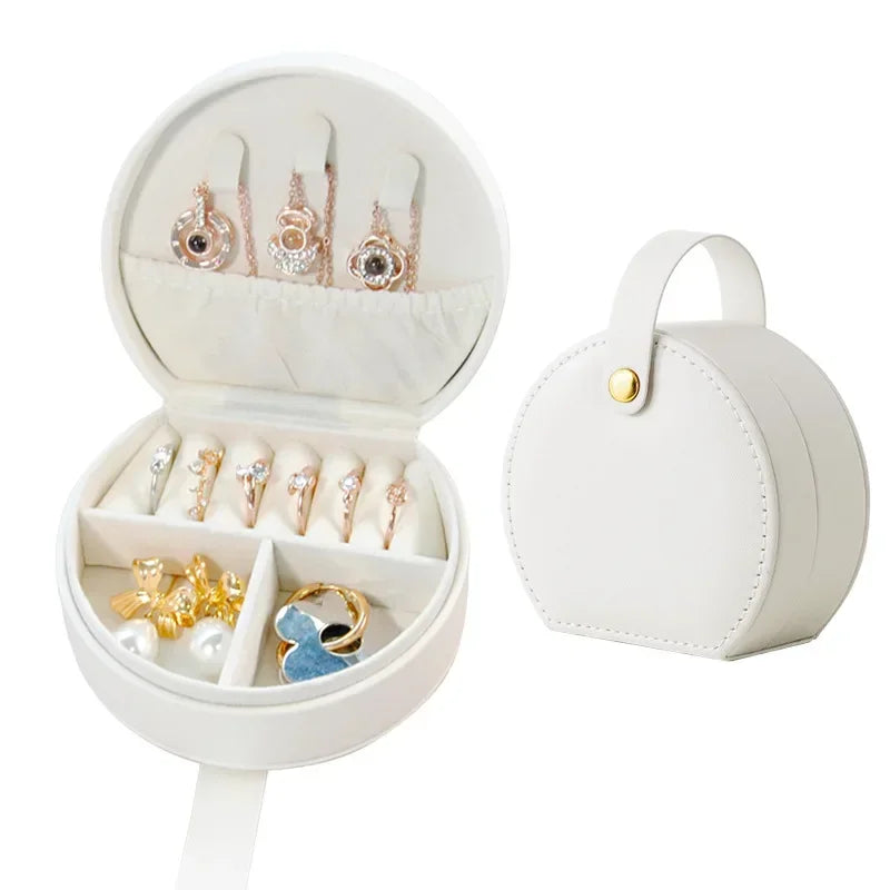 , Necklaces, Rings, PersonalizedGift of Bridesmaid Semicircular Portable Jewelry Box, Jewelry Storage Box,Used To Store Earrings