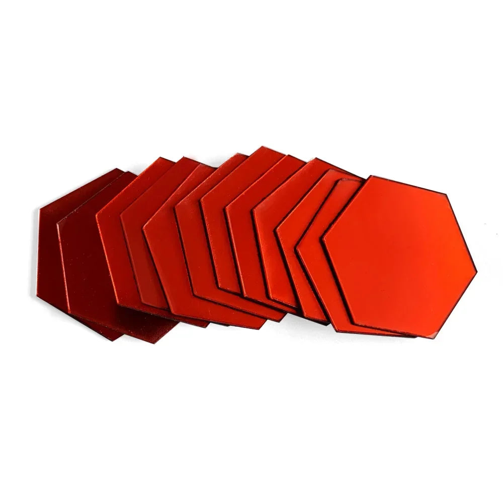 3D Hexagon Mirror Wall Stickers | 12pcs Acrylic DIY Removable Decal | Silver Gold Black Living Room Home Decor Art