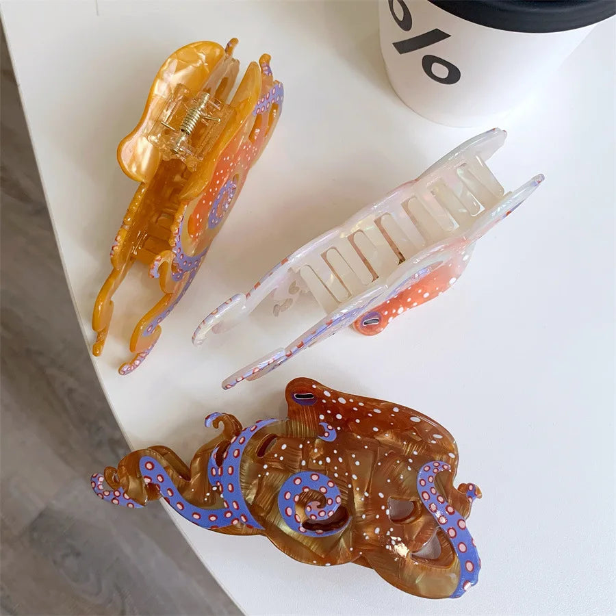 Ocean Series Octopus Hair Claw Clip – 2025 Trendy Cute Hair Accessory for Women