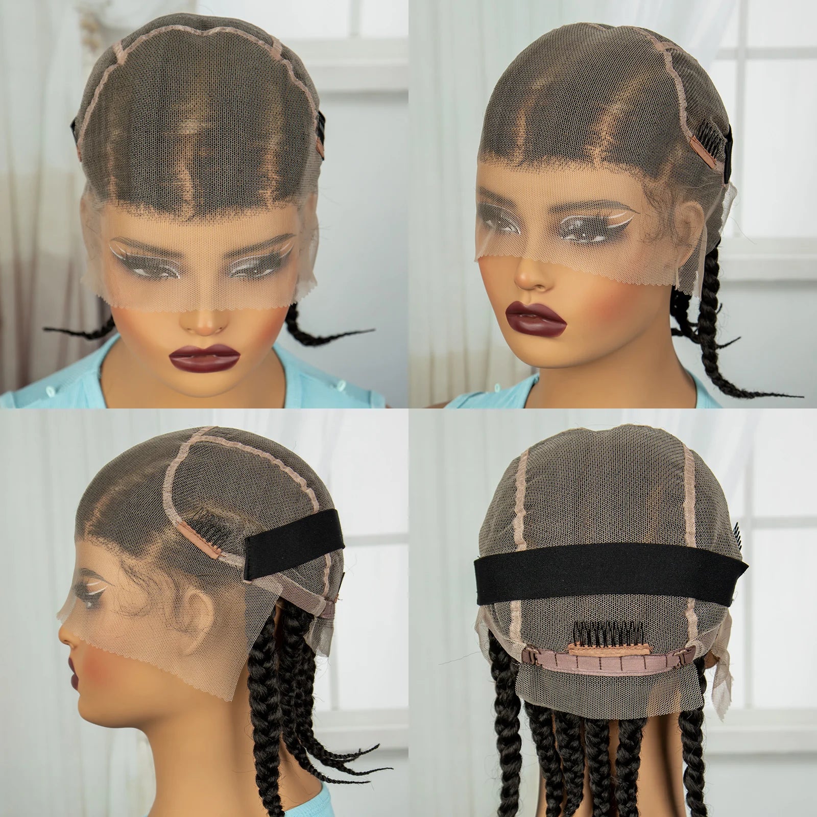 Synthetic Cornrow Braided Wigs Full Lace Short Cute Bob Wigs for Women Girls 14inch Lace Frontal Braided Lace Wig with Baby Hair