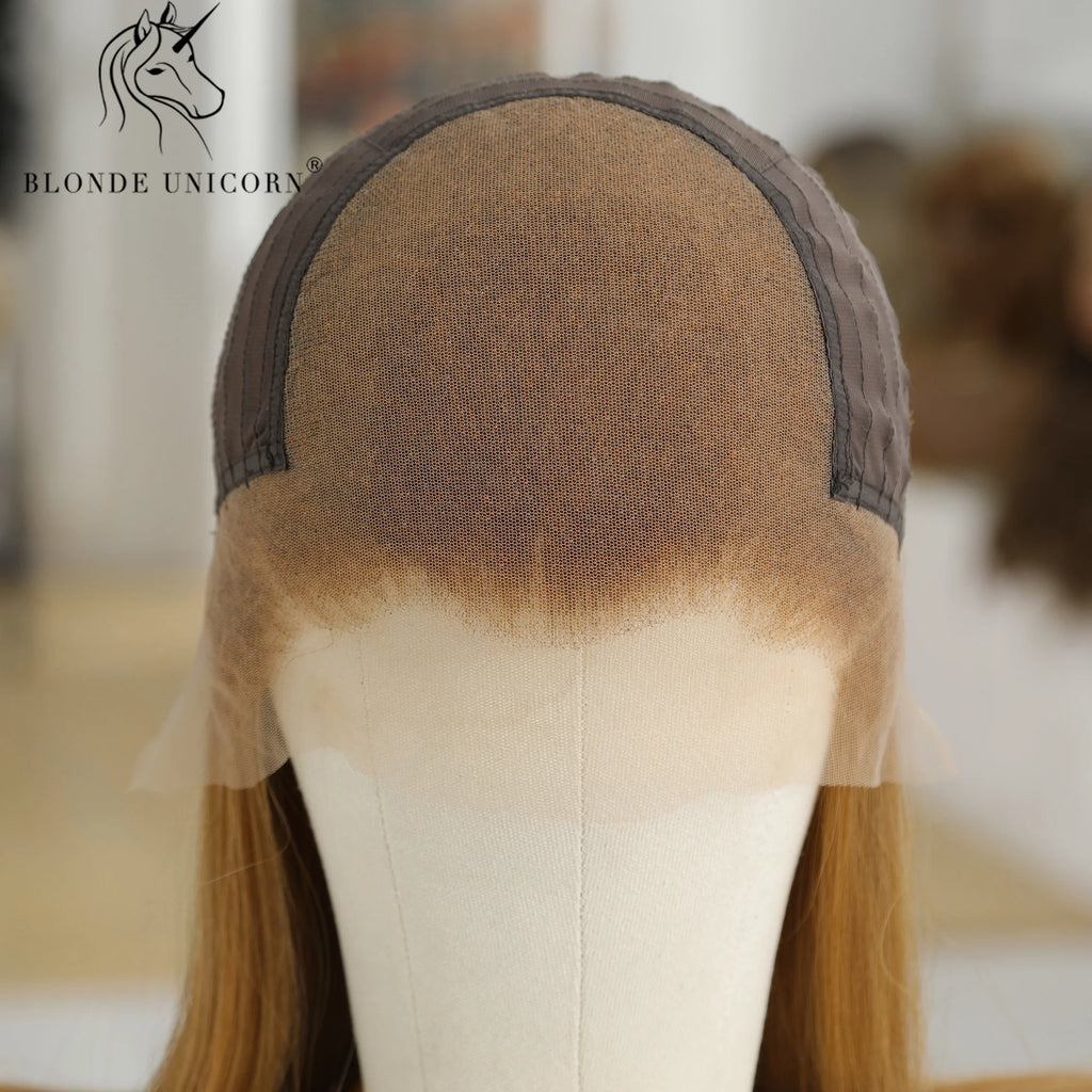 13x6 Lace Front Wig Blonde Golden Straight Hair Synthetic Wigs for Women Daily Party Cosplay Use Heat Resistant Fiber Hair