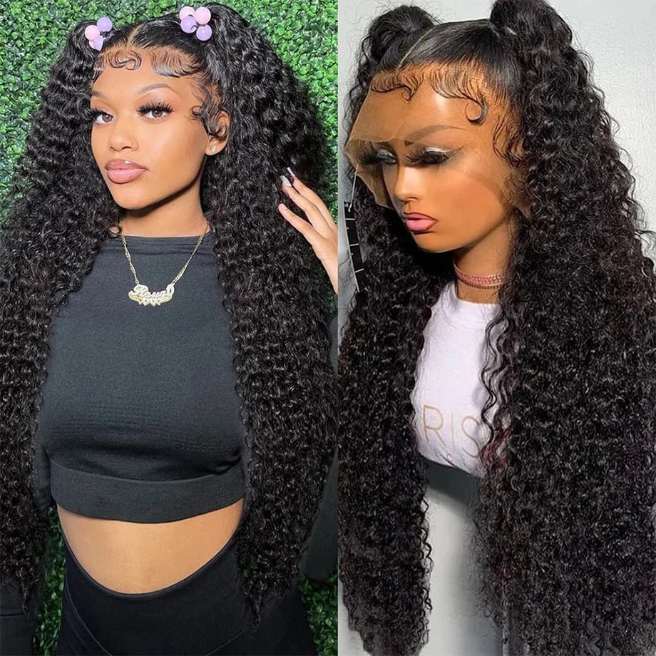 Kinky Curly 13x4 Lace Front Human Hair Wigs For Women 30 inch Indian Deep Curly Lace Frontal Wig Wet And Wavy Lace Closure Wigs