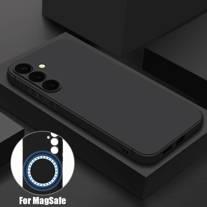 Magnetic Samsung Galaxy Phone Case – Soft MagSafe Wireless Charging Cover for S25, S24, S23, A56, A55, A16, A15