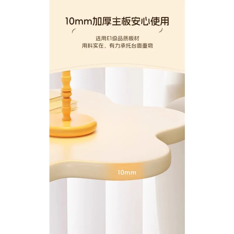 Cream Windblown Hair Coffee Table – Modern Minimalist Small Side Table for Living Room