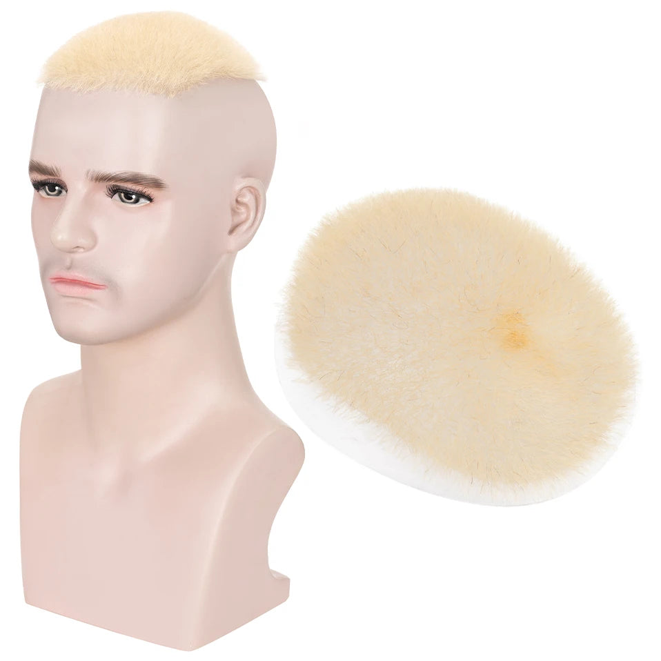 Men's Buzz Cut Toupee | 100% Human Hair | Super Thin PU Skin Base | Natural Black & Blonde