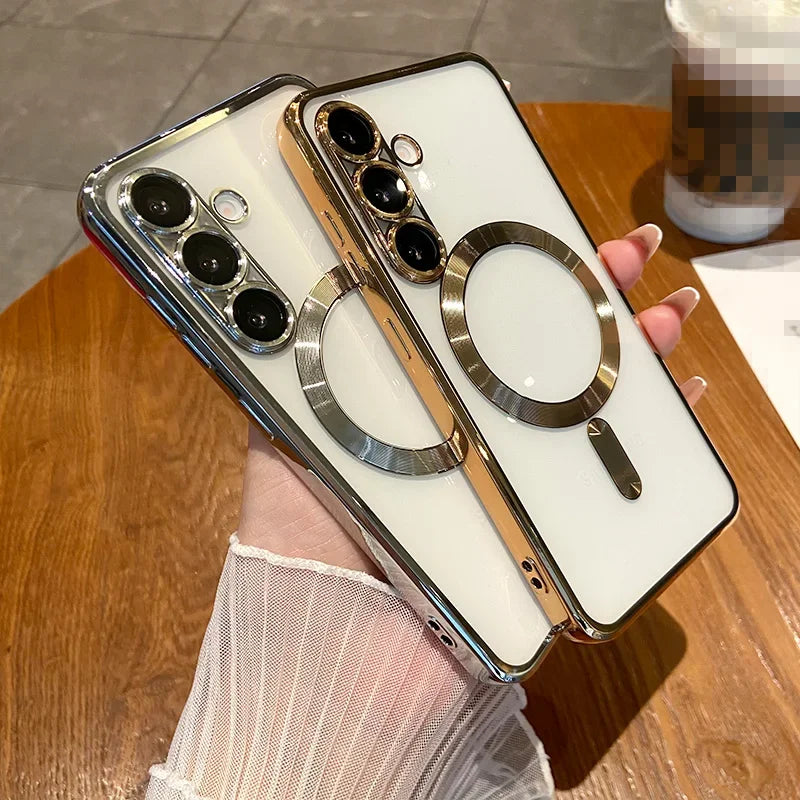 Luxury Plating Case For samsung galaxy A54 A55 A56 A 54 55 56 Back cover With Lens Protector For samsung galaxy case