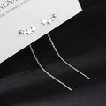 Trendy Long Wire Tassel Thread Chain Climb Star Heart Beads Pendants Drop Earrings women's Straight Hanging Earings Jewelry