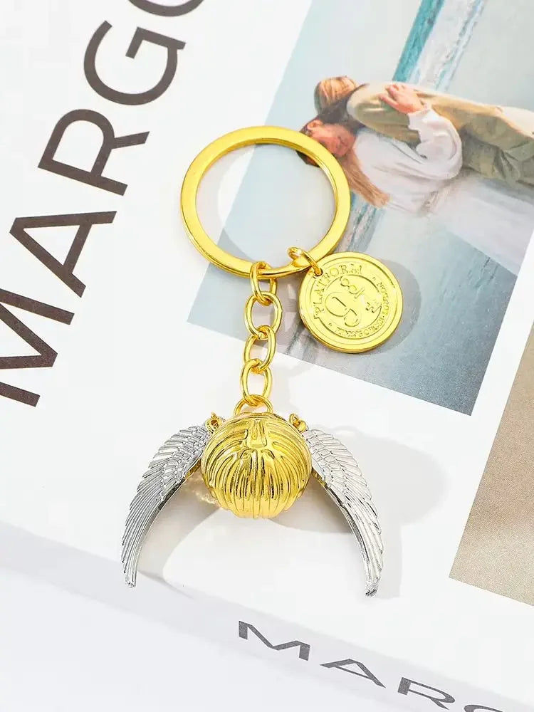Keychain Golden Snitch Pendant Fashion Trend Backpack Accessory for Boys And Girls Jewelry Gift