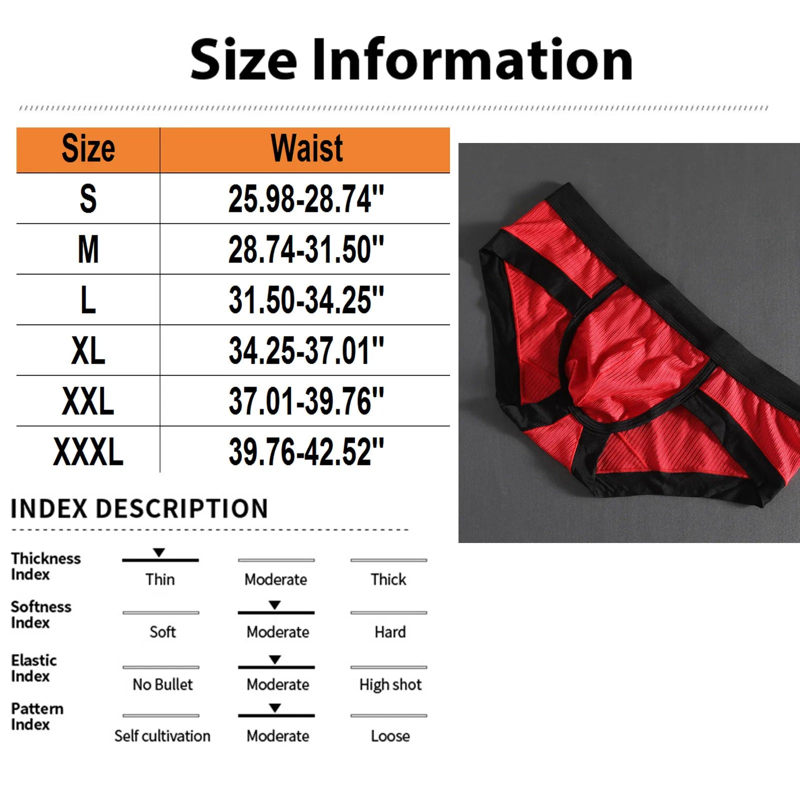 Men's Low-Waist Sexy Striped Briefs – U-Convex Breathable Soft Fiber Underwear