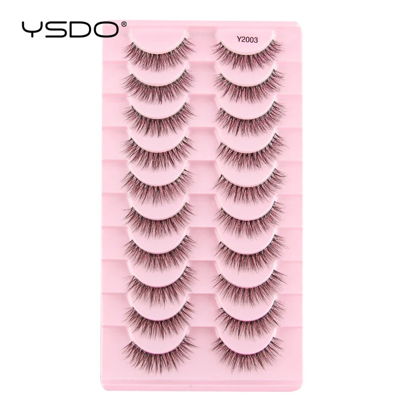 Lashes 3/10 Pairs Half Lashes Cat Eye Natural Long Lashes 3D Mink Eyelashes Full Strip Lashes Makeup Extension Tools