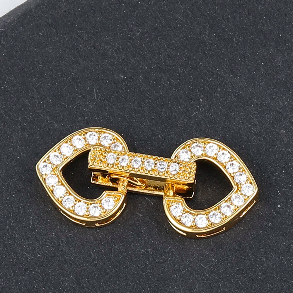 Juya Handmade 18K Gold Plated Decoration Connector Fastener Lock Clasps Accessories For DIY Needlework Beading Jewelry Making