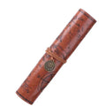 Treasure Map Leather PU Retro Boy Girl Pencil Bag Cosmetic Bag Roll Pen Bag For Student Gifts Stationery Brush Makeup Supplies